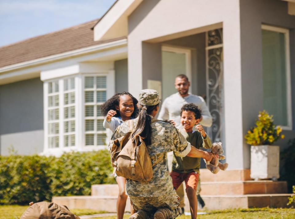 U.S. service member returning home to her family.
